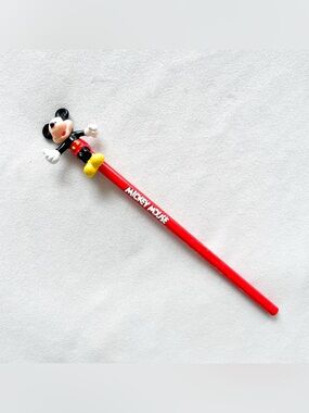 Vintage Disney Mickey Mouse Red Pencil with Character Topper